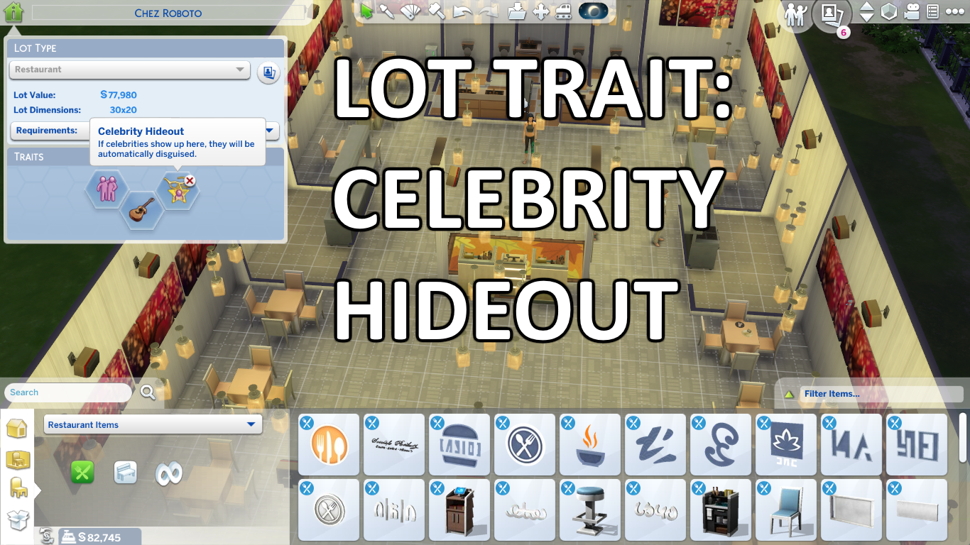 list of lot traits for the sims 4